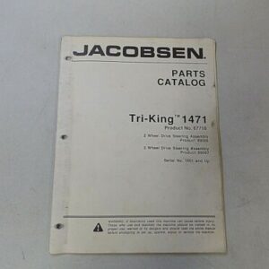 1987 JACOBSEN TRI KING 1471 TRIM MOWER 2 & 3 WHEEL DRIVE PARTS MANUAL