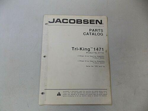 1987 JACOBSEN TRI KING 1471 TRIM MOWER 2 & 3 WHEEL DRIVE PARTS MANUAL