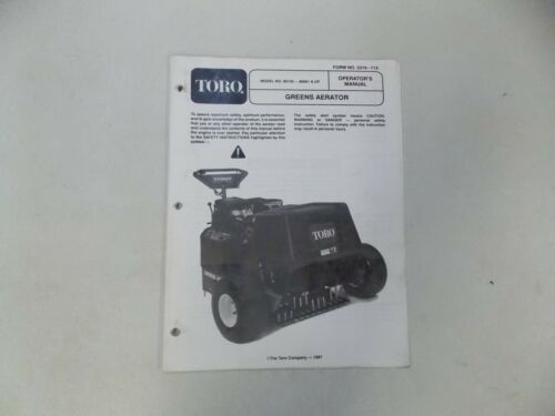 1997 OPERATOR’S MANUAL FOR TORO GREENS AERATOR 09120 W/ BRIGGS & STRATTON ENGINE
