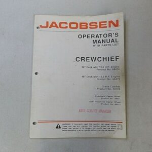 1988 JACOBSEN CREWCHIEF ROTARY MOWER OPERATOR’S & PARTS MANUAL 36″ & 48″ DECK