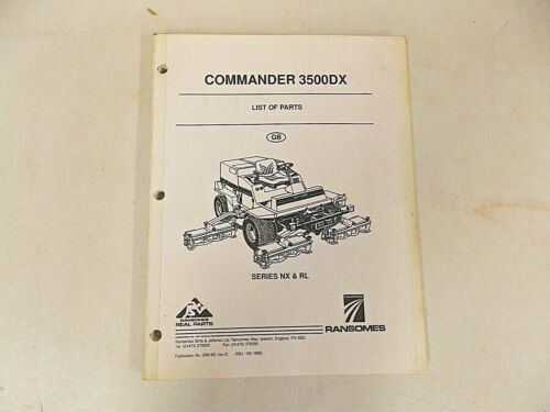 RANSOMES PARTS MANUAL FOR COMMANDER 3500DX SERIES NX &RL REEL CYLINDER MOWER