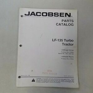 1999 JACOBSEN LF 135 TURBO FAIRWAY REEL LAWN MOWER PARTS & MANUAL